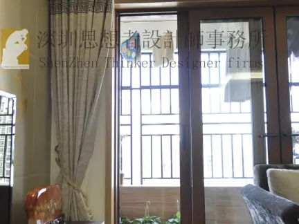 客厅推拉门窗帘效果图