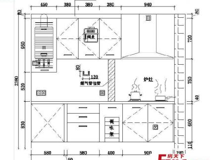 厨房柜子设计图欣赏