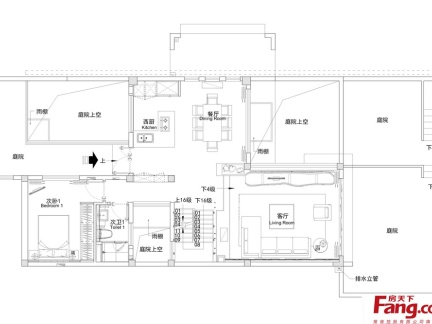 别墅顶层建筑平面图