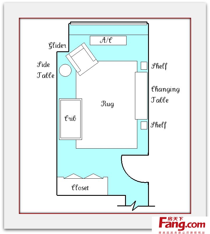 婴儿房布置平面图