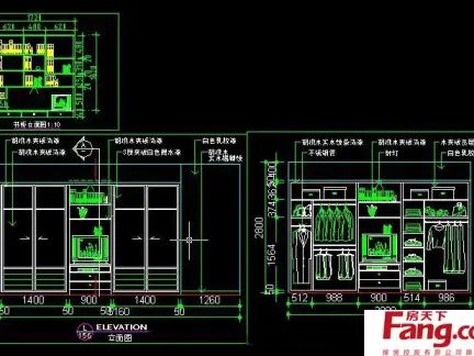 2017卧室l型衣柜设计图-房天下装修效果图