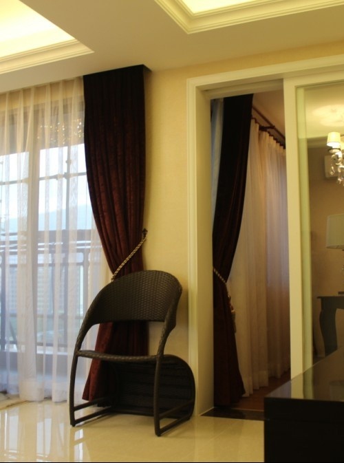 客厅窗帘镂空隔断设计图-搜房网装修效果图