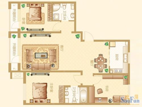 新华联雅园户型图户型图三室两厅两卫142平米3室2厅2卫