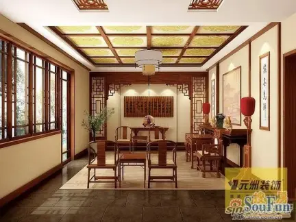 中式古典跃层客厅装修图片图片