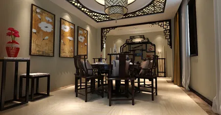 新中式,古典六居室餐厅装修效果图大全