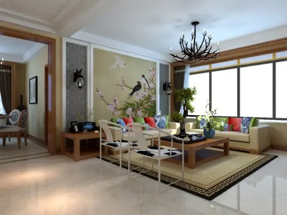 沙发背景墙装修设计效果图法式 592x444c.jpg