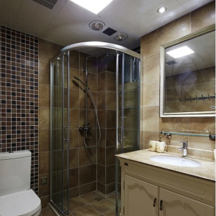 现代简约三居室卫生间浴缸装修效果图欣赏