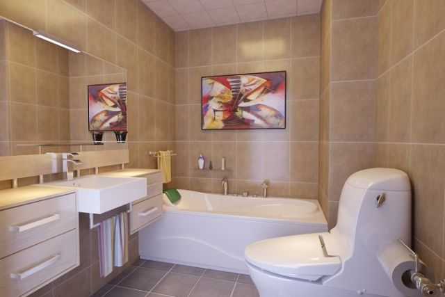 三居室卫生间浴缸装修效果图