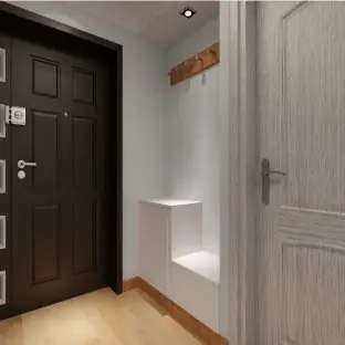 庄玲 济南金屋装饰公司 现代简约二居室玄关鞋柜装修效果图 设计师