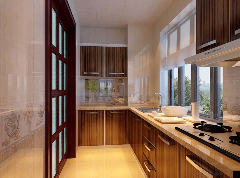 新中式风格二居室厨房装修效果图欣赏