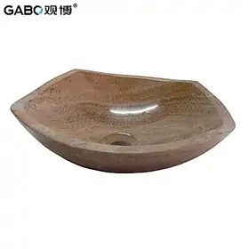 观博yf10004b木纹黄 石头盆 大理石艺术盆/台上盆/洗面盆洗手盆