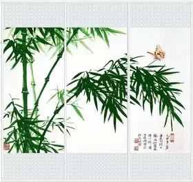 竹 贴纸 贴膜 山水国画 水墨画 办公室玻璃隔断 店铺装饰画