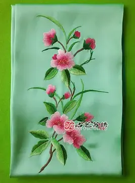 古艺苏绣 丝巾 花卉 手工刺绣真丝围巾 出国商务礼品 情人节礼物