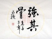 强其骨 乃骥行书 横幅 圆光 手书真迹 书法作品 书画图片