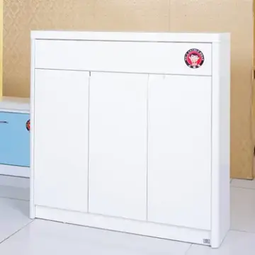 小憨豆 白色烤漆防尘鞋柜 客厅玄关双面隔断柜
