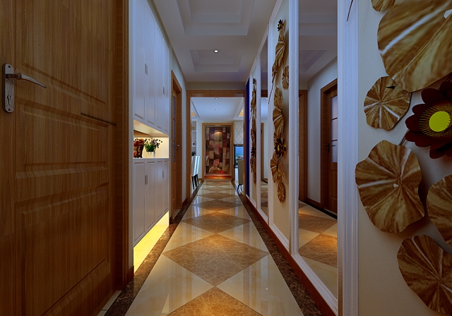 三居室玄关走廊装修效果图-室内设计师王莉设计作品