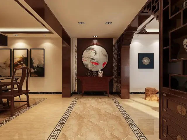 中式风格玄关走廊效果图
