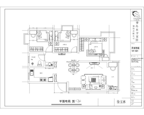 两室一厅平面图