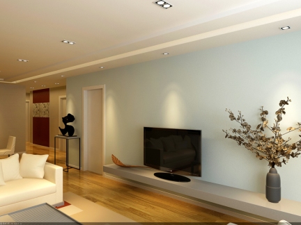 现代简约四居室客厅影视墙装修效果图大全
