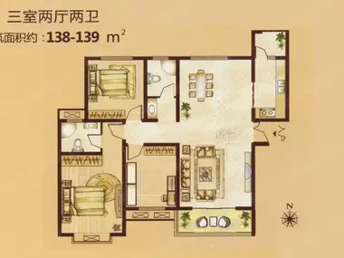 七里香堤现代121-150㎡户型图装修案例,七里香堤现代