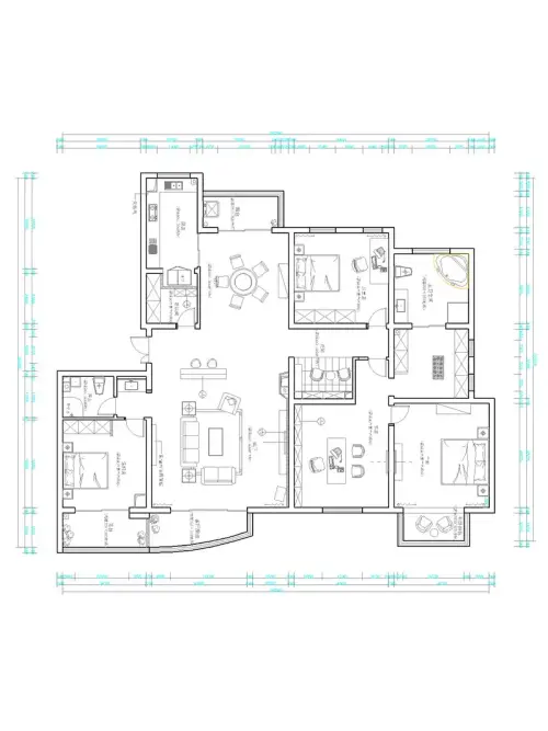 怡景嘉园165平四室两厅两卫现代简约