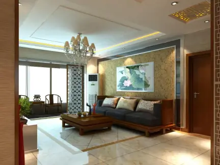 沙发背景墙装修设计效果图中式 432x324c.jpg