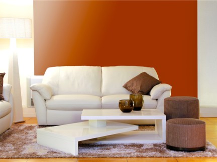 橙色纯洁简约风格客厅装修效果图