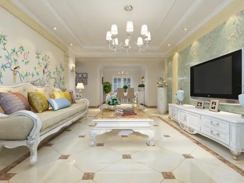 欧式装修风格样板房_简欧装修_简欧风格电视墙2017