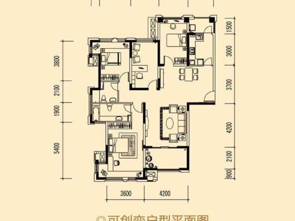 合肥华邦光明世家地中海风格三居室装修效果图_1294万