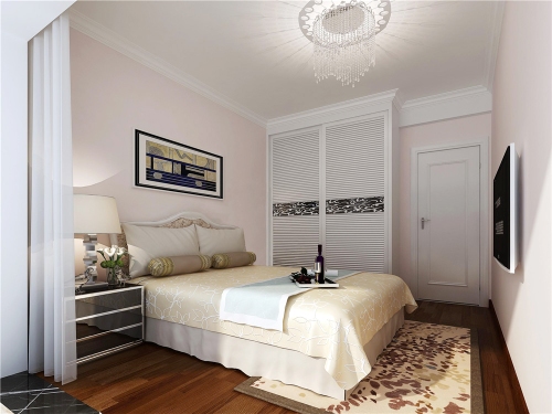 华润紫云府-简欧风格-三居室 喜欢 0 卧室的棚顶采用简约的石膏线