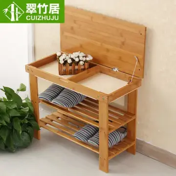 翠竹居鞋架翻盖换鞋凳
