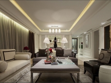 杭州天阳尚城国际127平三居室中式风格装修案
