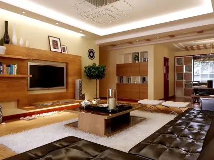 最新时尚电视背景墙岩板效果图 432x324c.jpg