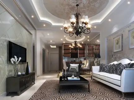 沙发背景墙装修设计效果图法式 432x324c.jpg