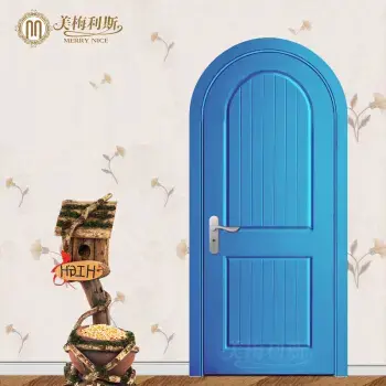 美梅利斯地中海风格全实木门拱形弧形全原木门圆拱门红橡木红胡桃木包