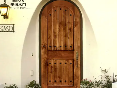 美通全实木门 进口赤桦木美式室内门 可定制圆门拱形门月亮门