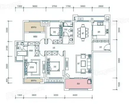 枫林九溪四室两厅两卫户型图