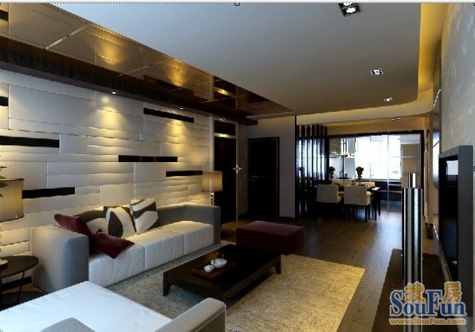 长春中海长滩147加40挑空设计-混合型风格-三居室