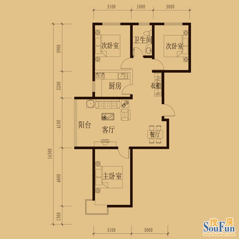 新大院-中式古典-二居室