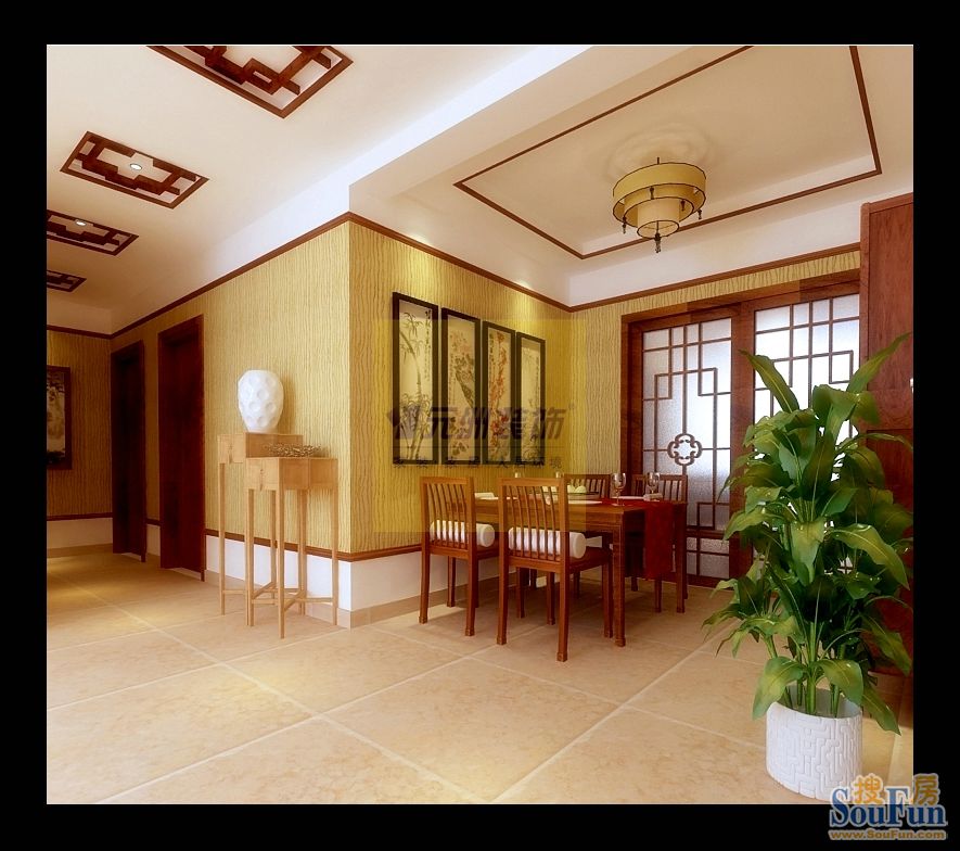 华林国际-中式古典-三居室