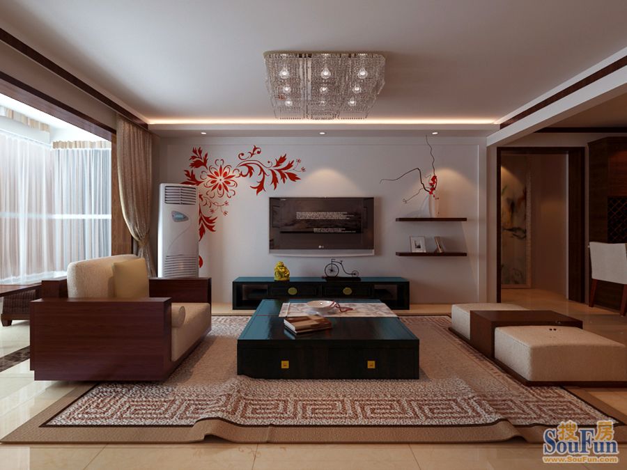 华城绿洲-中式古典-二居室