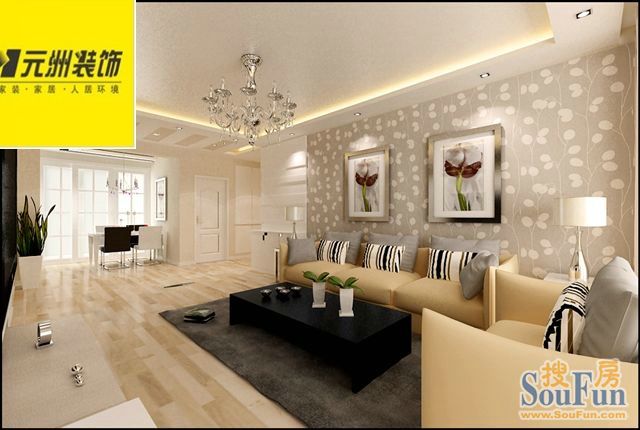 110平三居室-现代简约风格;装修设计案例-现代简约-一居室