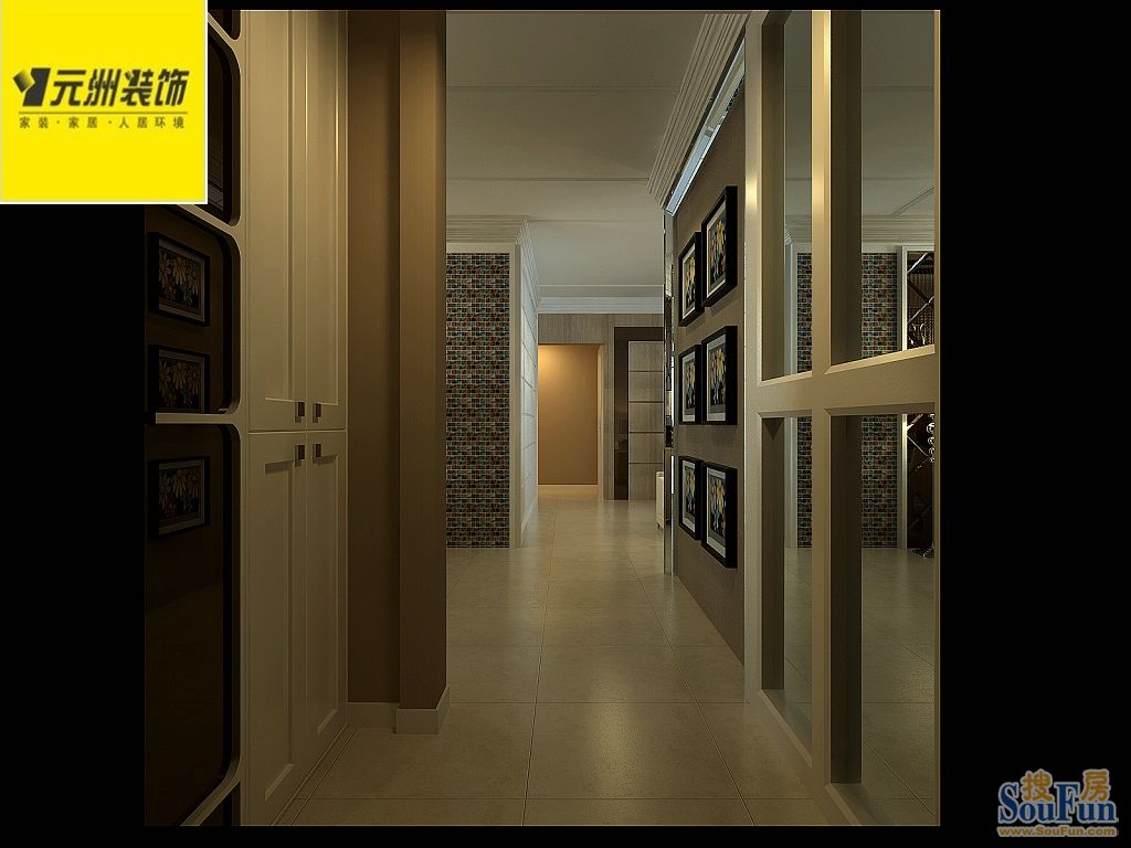 银海一号210平米四室两厅两卫简欧风格;装修效果图-四居室