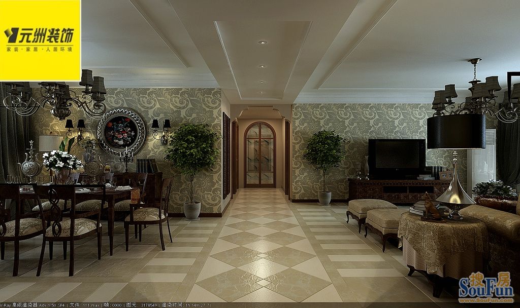 银海一号170平米三室两厅两卫现代简约风格;装修效果图-现代简约-三居室