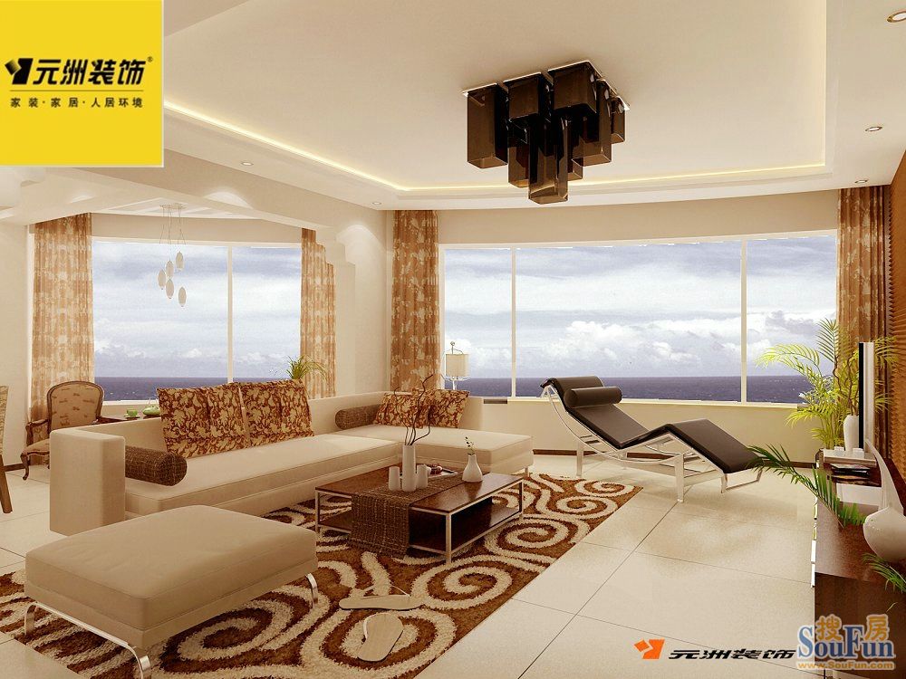 燕岛国际170平米现代简约风格;装修设计效果图-现代简约-一居室