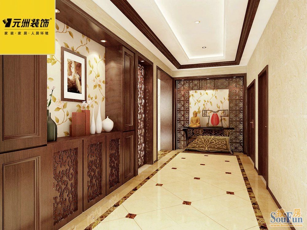 富贵国际420平米别墅中式风格;装修效果图-别墅