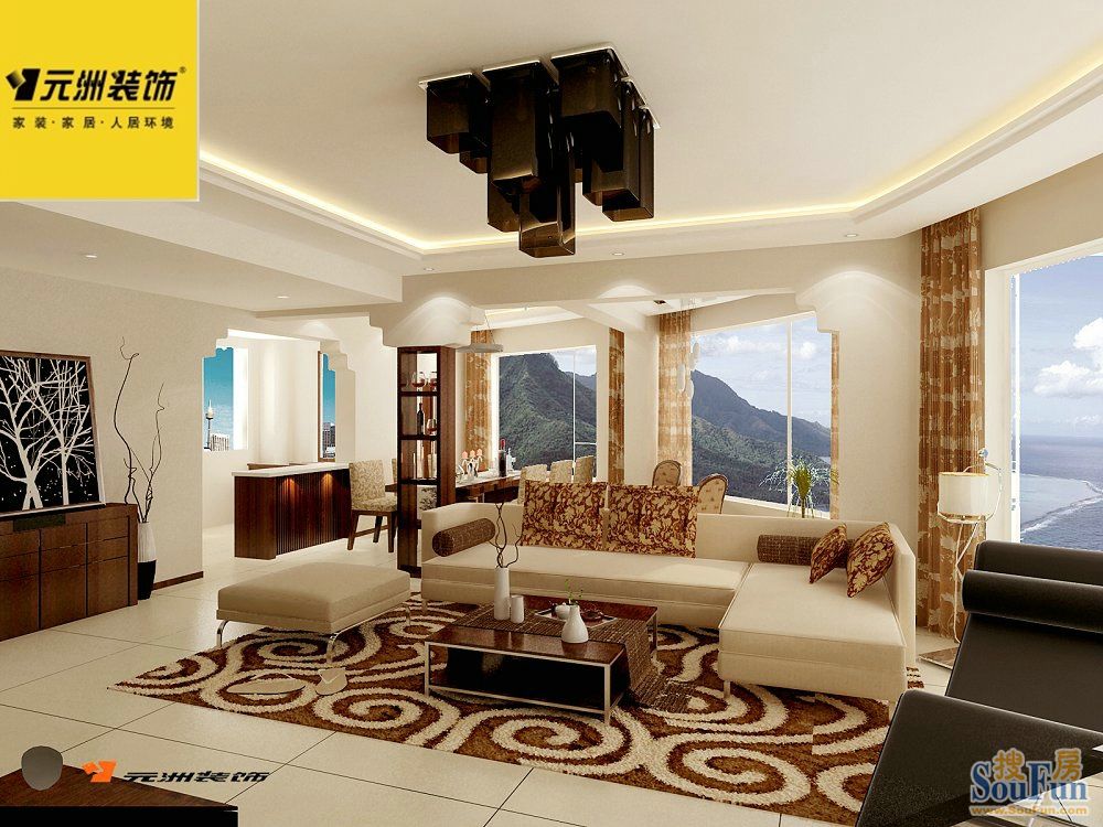 燕岛国际170平米现代简约风格;装修设计效果图-现代简约-一居室