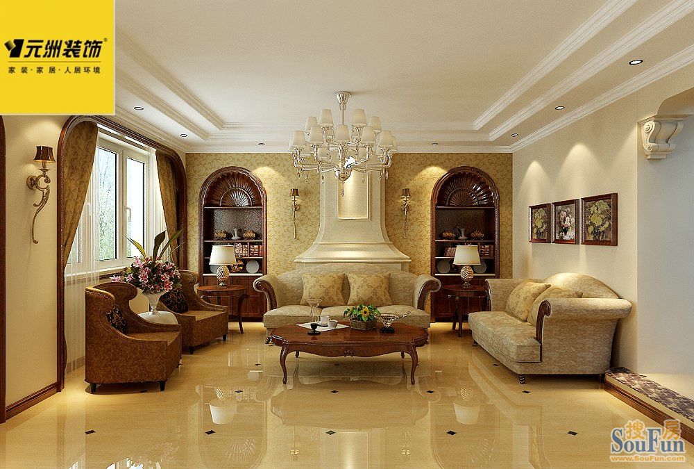 迪奥国际别墅320平米新古典风格;装修设计效果图-现代简约-别墅