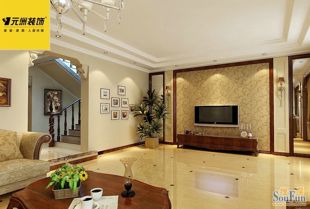 迪奥国际别墅320平米新古典风格;装修设计效果图-现代简约-别墅