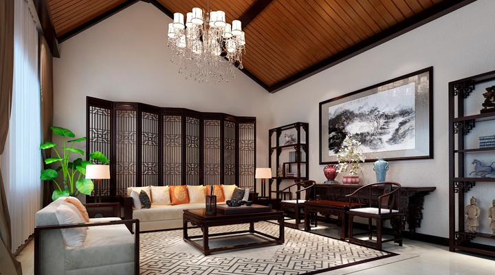 海富金棕榈-中式古典-二居室